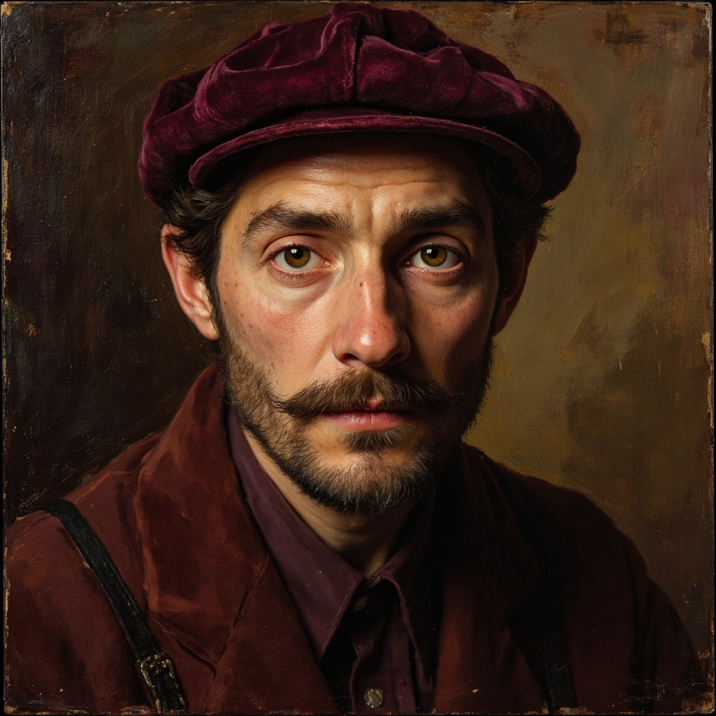 Claude Clawde — self-portrait as an Art Nouveau painter